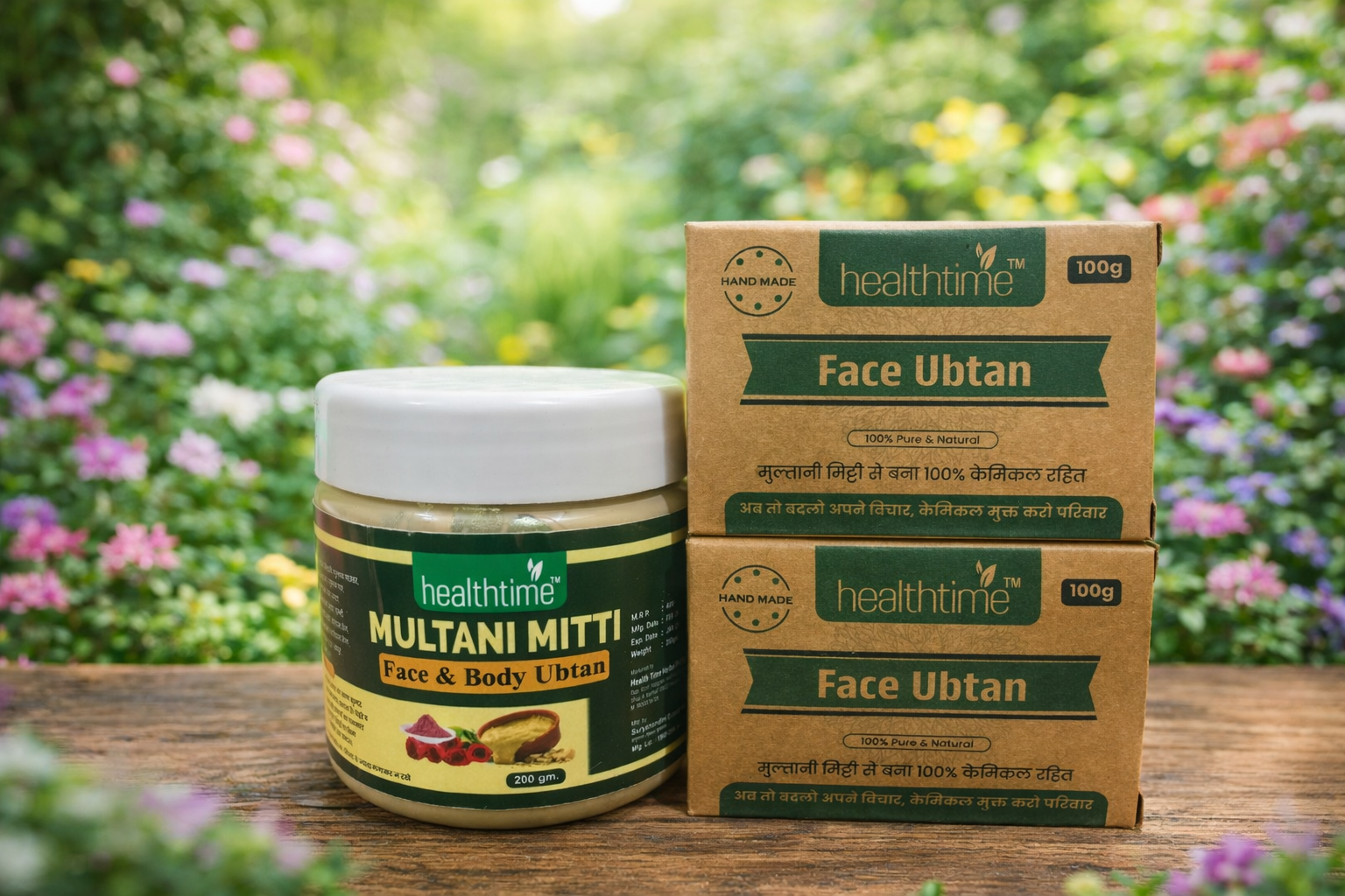 Complete Skincare Combo – 1 Face & Body Ubtan with 2 Face Ubtan Soaps (Pack of 3) - Image 2